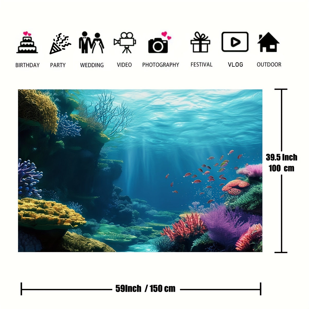 1 szt. Podwodna tkanina dekora – Ocean Aquarium recenzja i cena